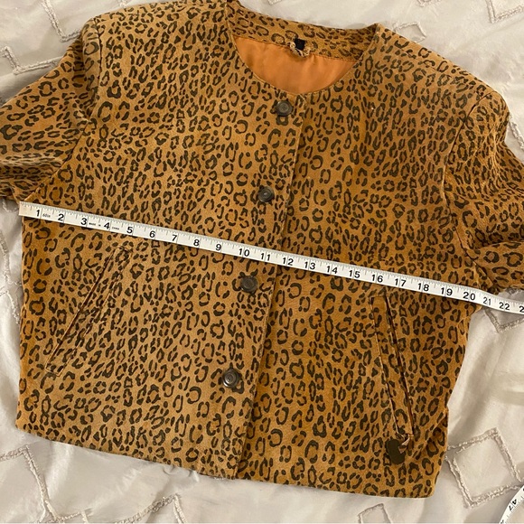 vintage wildcats genuine suede leopard print jacket - Picture 7 of 16